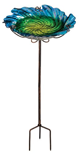 Regal Art and Gift Birdbath/Feeder with Stake, Blue